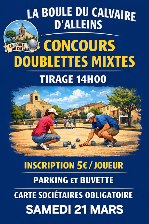Concours de pétanque en Doublette Mixte - Alleins