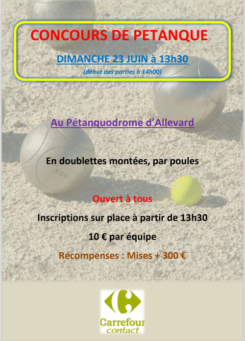 Concours de pétanque en Doublette - Allevard