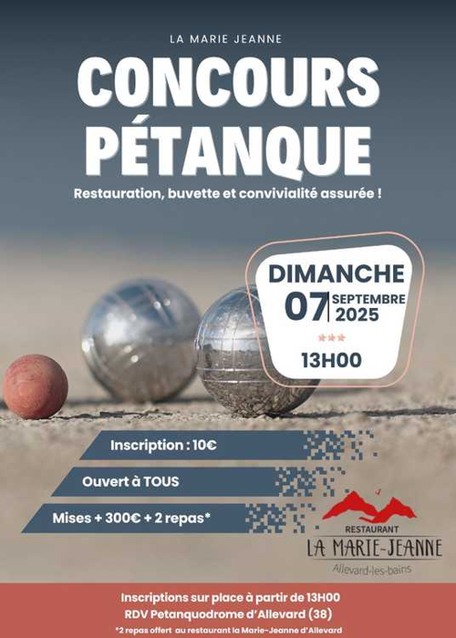 Concours de pétanque en Doublette - Allevard