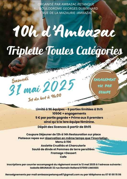 Concours de pétanque en Triplette - Départemental - Ambazac