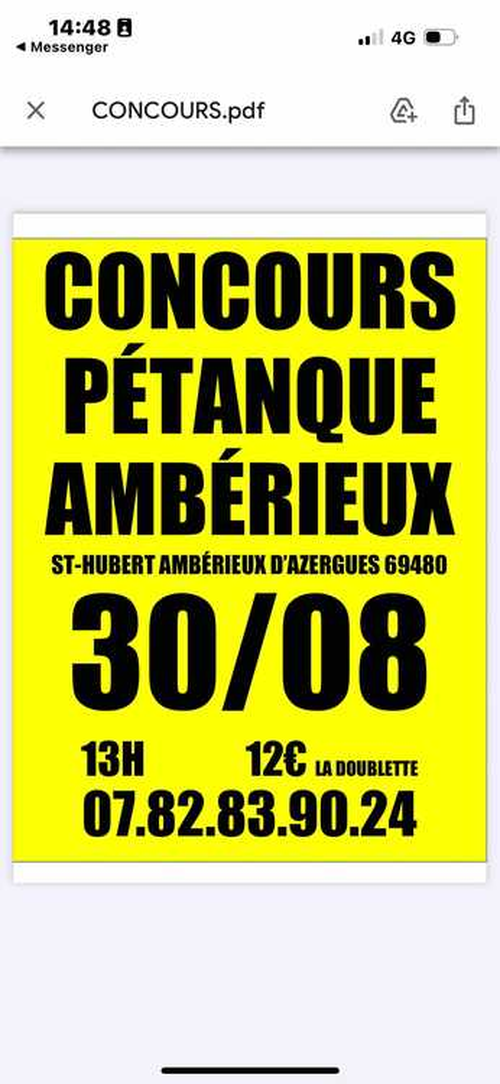 Concours de pétanque en Doublette - Ambérieux