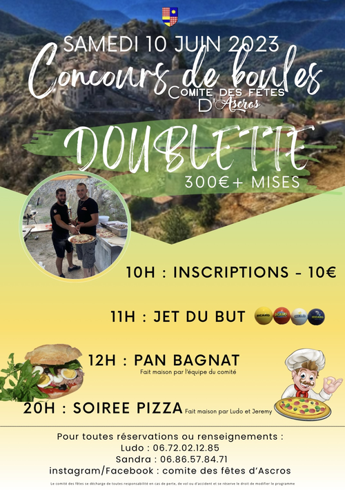 Concours de pétanque en Doublette - Ascros