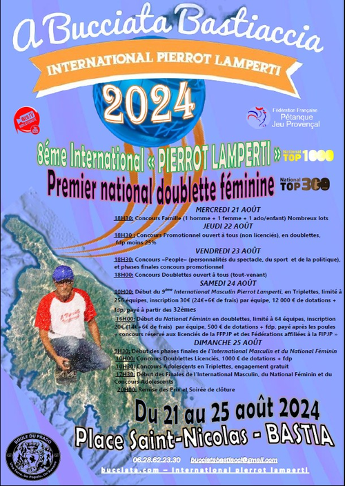 Concours de pétanque en Triplette - National TOP 1000 et + - bastia