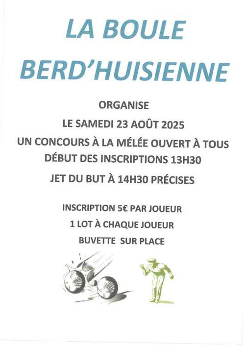 Concours de pétanque en Doublette à la mêlée - Berd'huis
