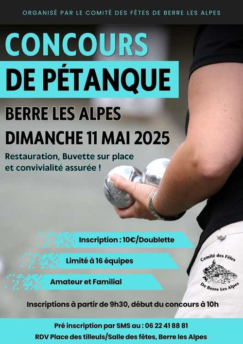 Concours de pétanque en Doublette - Berre-les-Alpes