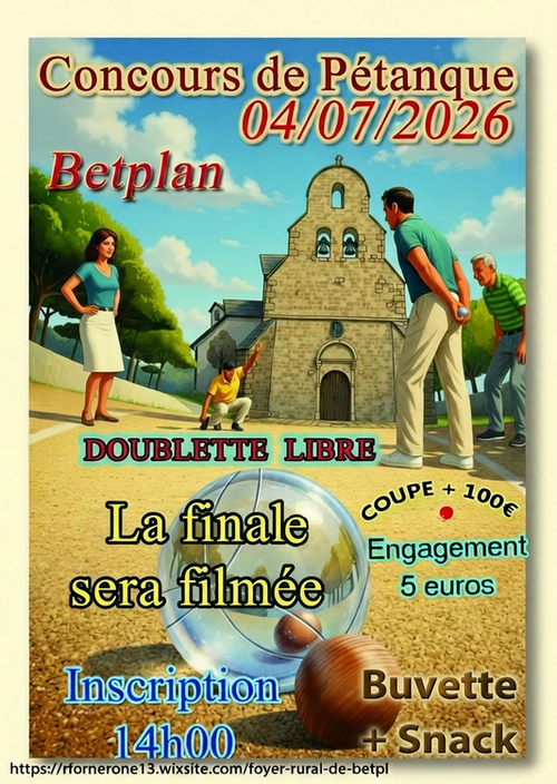 Concours de pétanque en Doublette - Betplan