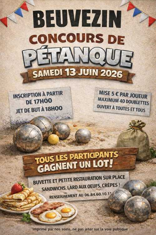 Concours de pétanque en Doublette - Beuvezin