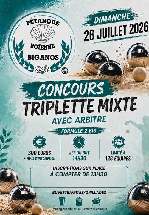 Concours de pétanque en Triplette Mixte - Départemental - Biganos