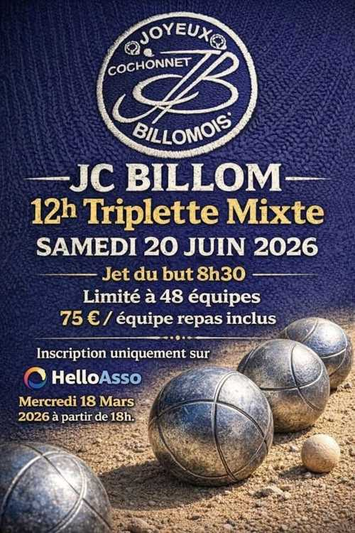 Concours de pétanque en Triplette Mixte - Départemental - BILLOM