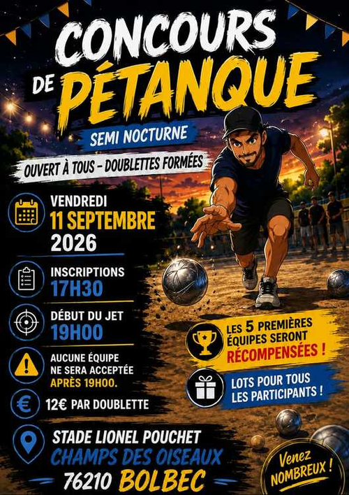 Concours de pétanque en Doublette - Bolbec