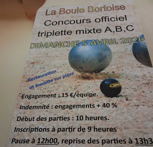 Concours de pétanque en Triplette Mixte - Bort-l'Étang