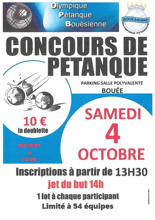 Concours de pétanque en Doublette - Bouée