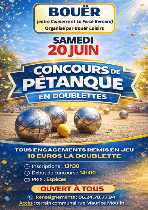 Concours de pétanque en Doublette - Bouër