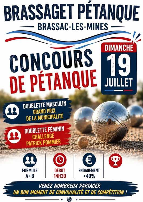 Concours de pétanque en Doublette - Départemental - BRASSAGET