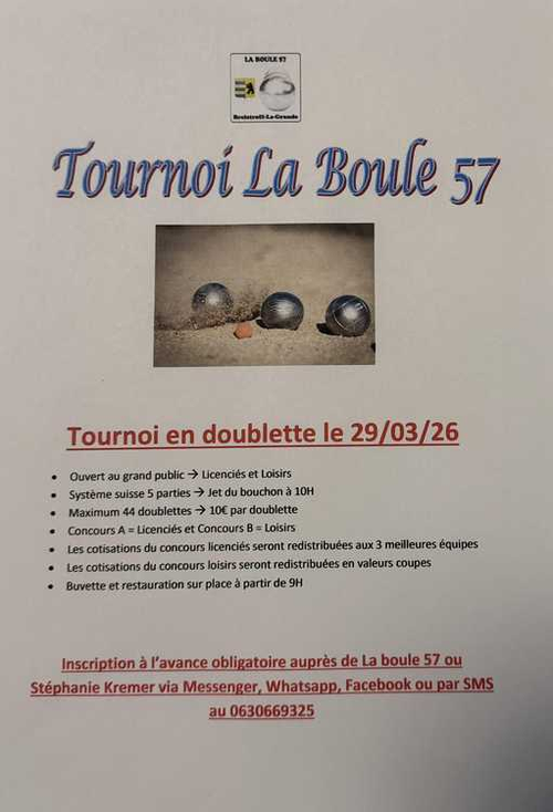 Concours de pétanque en Doublette - Breistroff-la-Grande