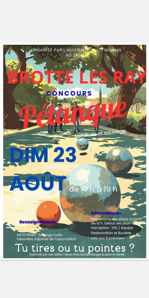 Concours de pétanque en Doublette - Brotte-lès-Ray