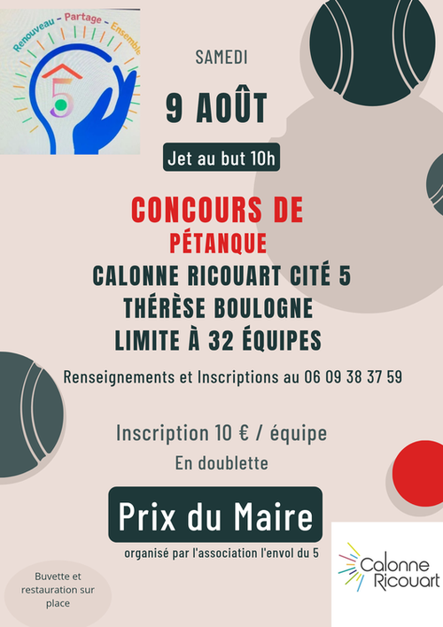 Concours de pétanque en Doublette - Calonne-Ricouart