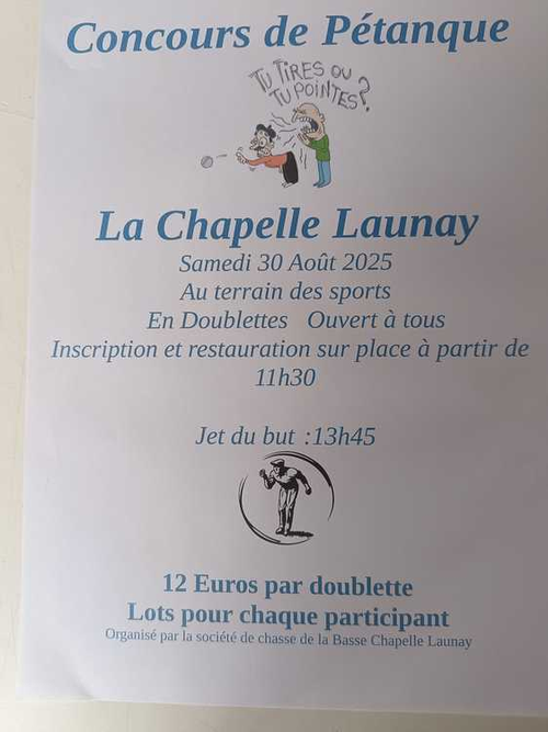 Concours de pétanque en Doublette - La Chapelle-Launay