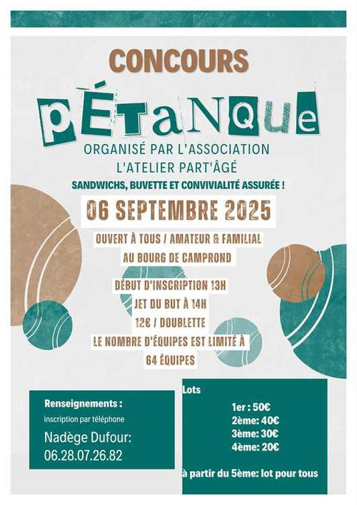 Concours de pétanque en Doublette - Camprond
