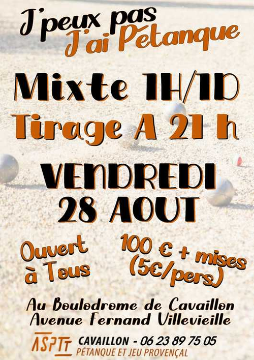 Concours de pétanque en Doublette - Cavaillon