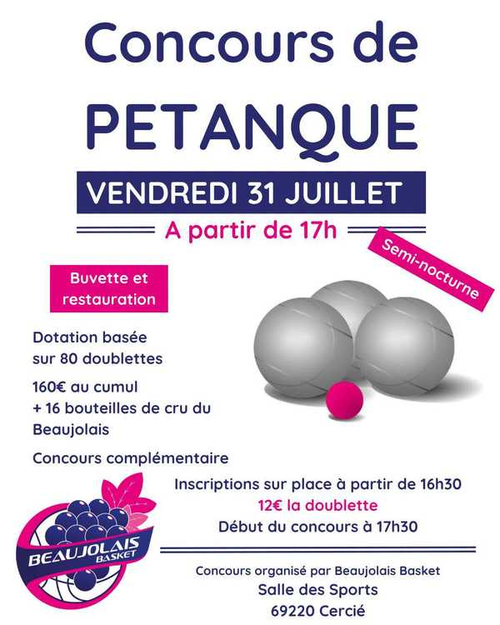 Concours de pétanque en Doublette - Cercié