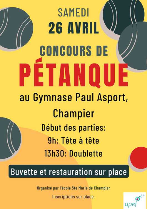 Concours de pétanque en Doublette - Champier