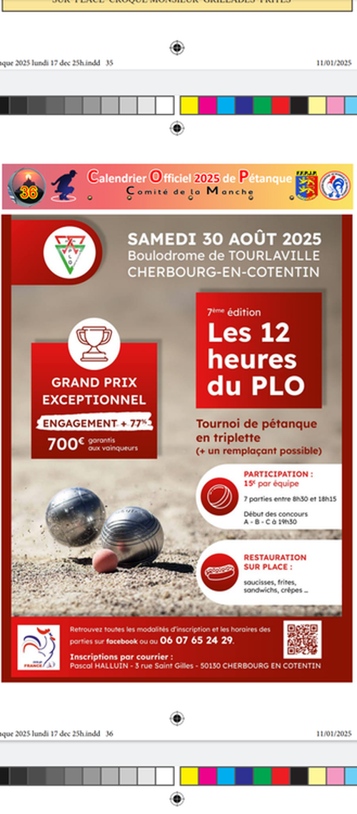 Concours de pétanque en Triplette - Départemental - Cherbourg-Octeville