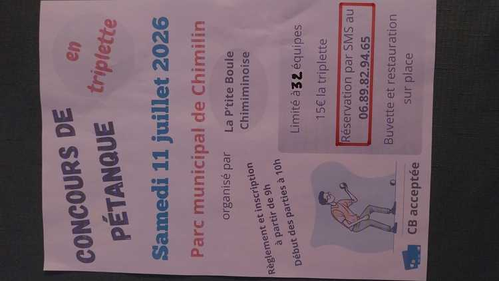 Concours de pétanque en Triplette - Chimilin