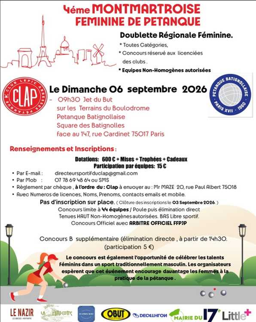 Concours de pétanque en Doublette - Départemental - CLAP