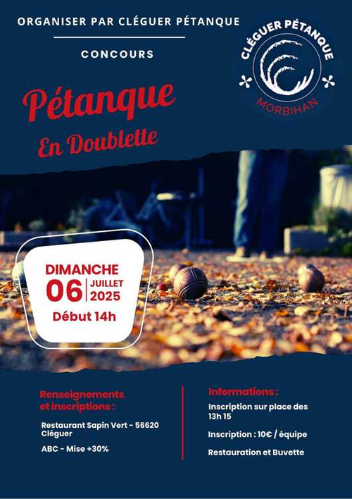 Concours de pétanque en Doublette - Cléguer