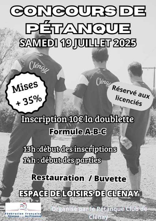 Concours de pétanque en Doublette - Départemental - Clénay