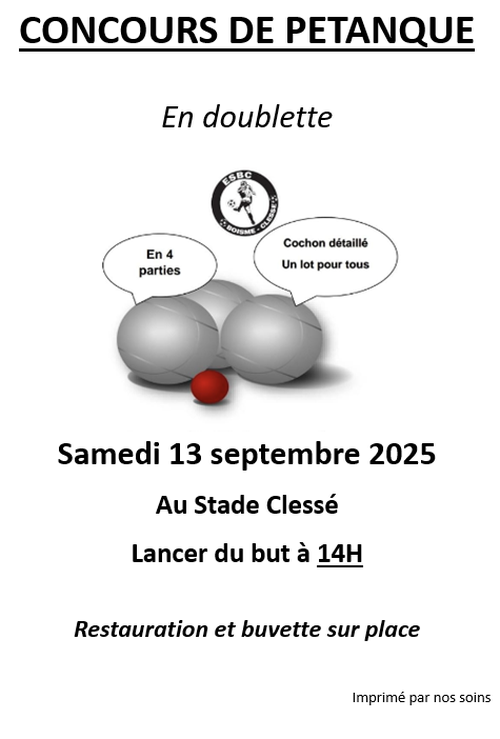 Concours de pétanque en Doublette - Clessé