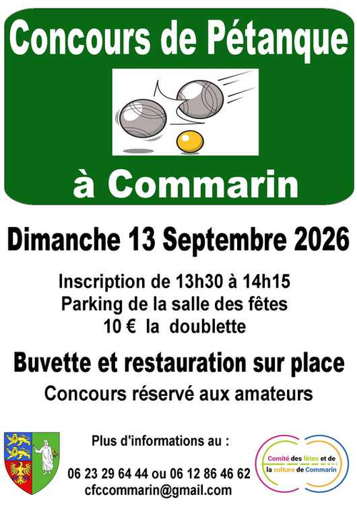 Concours de pétanque en Doublette - Commarin