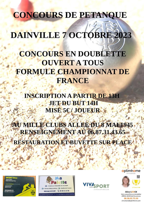 Concours de pétanque en Doublette - Dainville