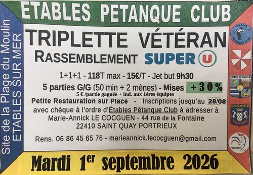 Concours de pétanque en Triplette - Étables-sur-Mer