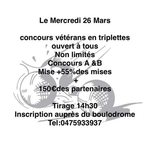 Concours de pétanque en Triplette - Fabras