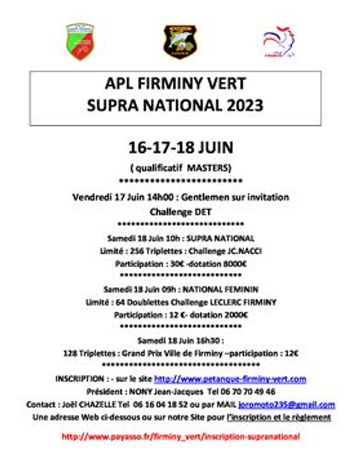 Concours de pétanque en Triplette - Grand Prix - Firminy