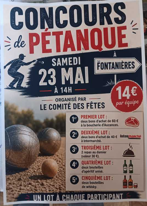 Concours de pétanque en Doublette - Fontanières