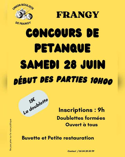 Concours de pétanque en Doublette - Frangy