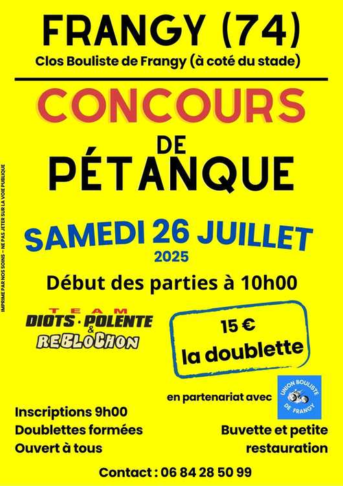 Concours de pétanque en Doublette - Frangy