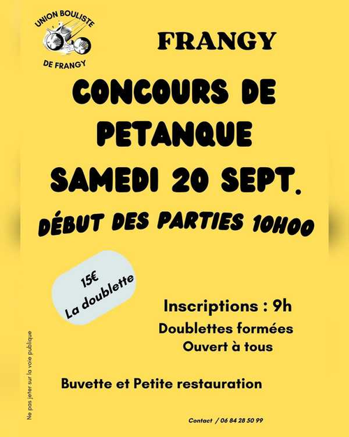 Concours de pétanque en Doublette - Frangy