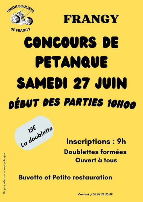 Concours de pétanque en Doublette - Frangy