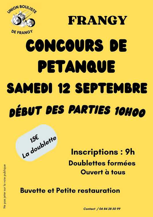 Concours de pétanque en Doublette - Frangy