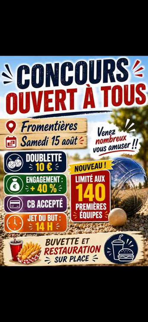 Concours de pétanque en Doublette - Fromentières