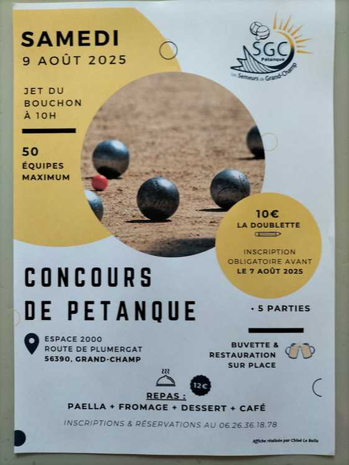 Concours de pétanque en Doublette - Grand-Champ