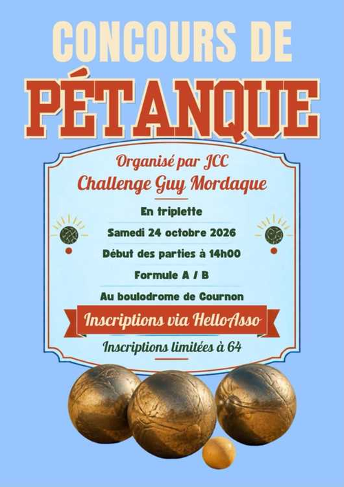 Concours de pétanque en Triplette - Départemental - JCC