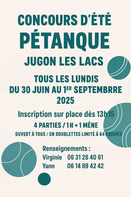 Concours de pétanque en Doublette - Jugon-les-Lacs