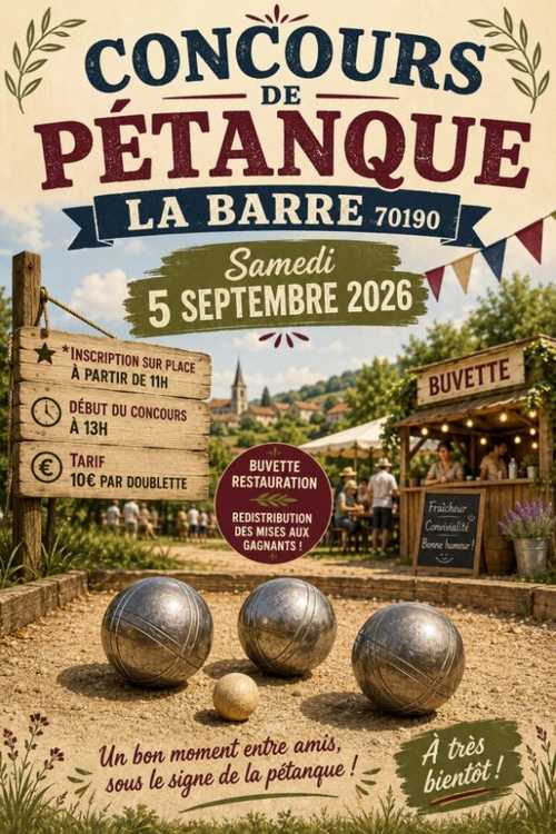 Concours de pétanque en Doublette - La Barre
