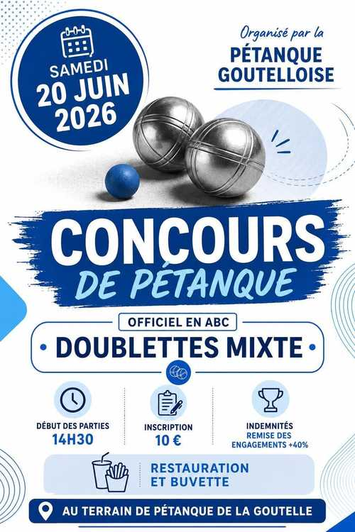 Concours de pétanque en Doublette Mixte - Départemental - LA GOUTELLE