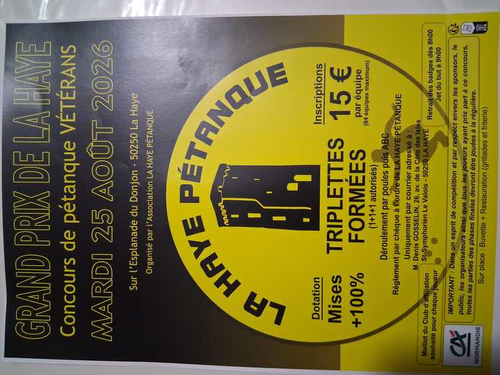 Concours de pétanque en Triplette - Grand Prix - La Haye-du-Puits